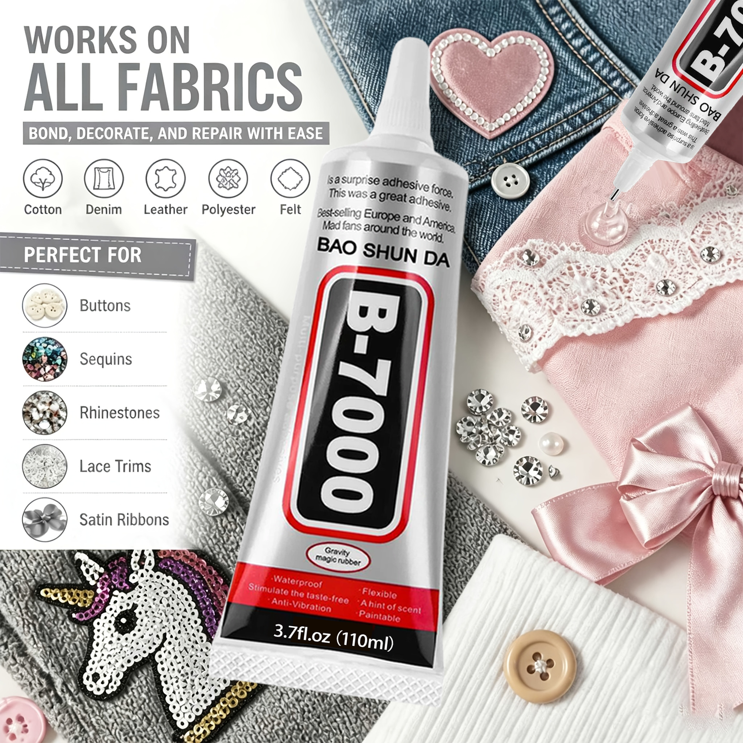 B-7000 Fabric Glue Permanent a - مراجعة Contact Cement Glue وسعره