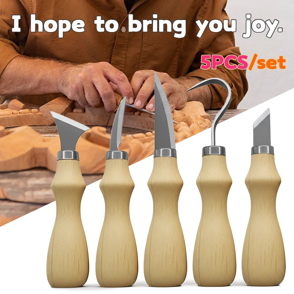 5Pcs Wood Carving Tools Set,Cu - مراجعة Craft Knife Set وسعره