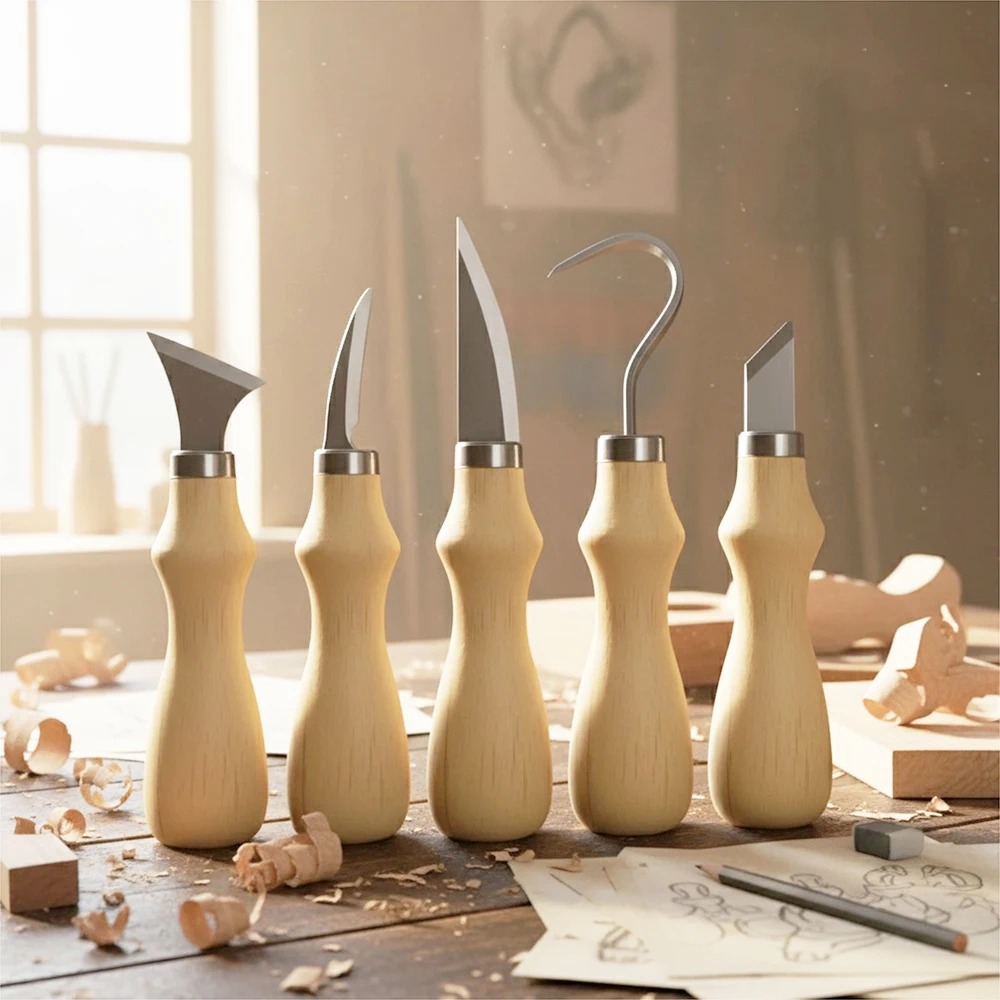 5Pcs Wood Carving Tools Set,Cu - مراجعة Craft Knife Set وسعره