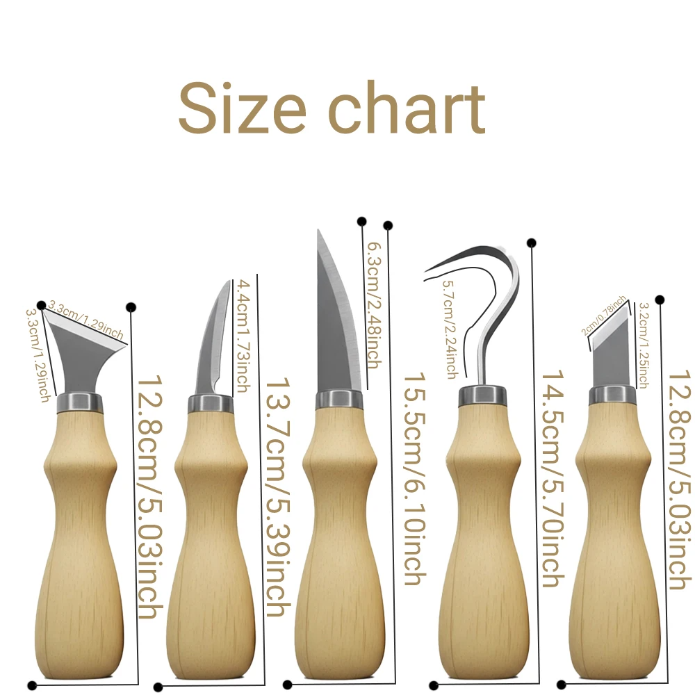 5Pcs Wood Carving Tools Set,Cu - مراجعة Craft Knife Set وسعره