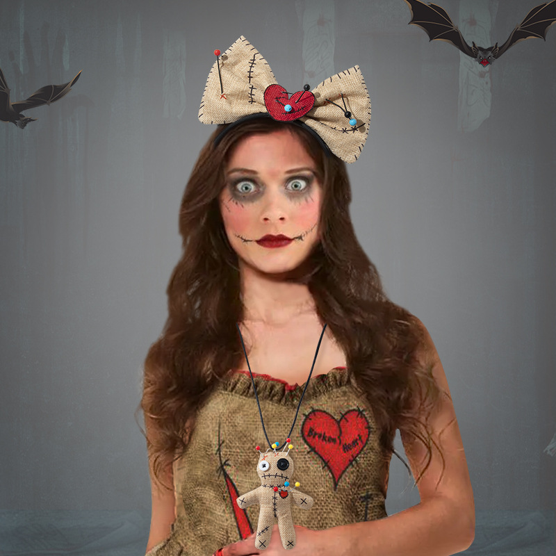 Voodoo Doll Costume Bow Headba - مراجعة Voodoo Cosplay And Prop وسعره