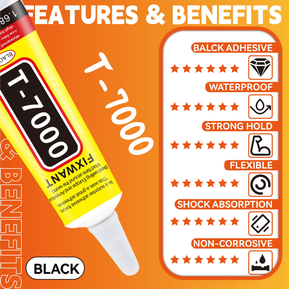 100PCS 15ML T-7000 Black Conta - مراجعة Contact Cement Glue وسعره