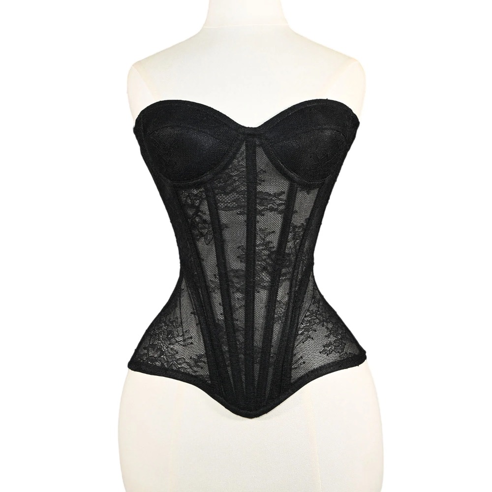 Women Mesh Corset Busiter Over - مراجعة Boning Corset Steel وسعره