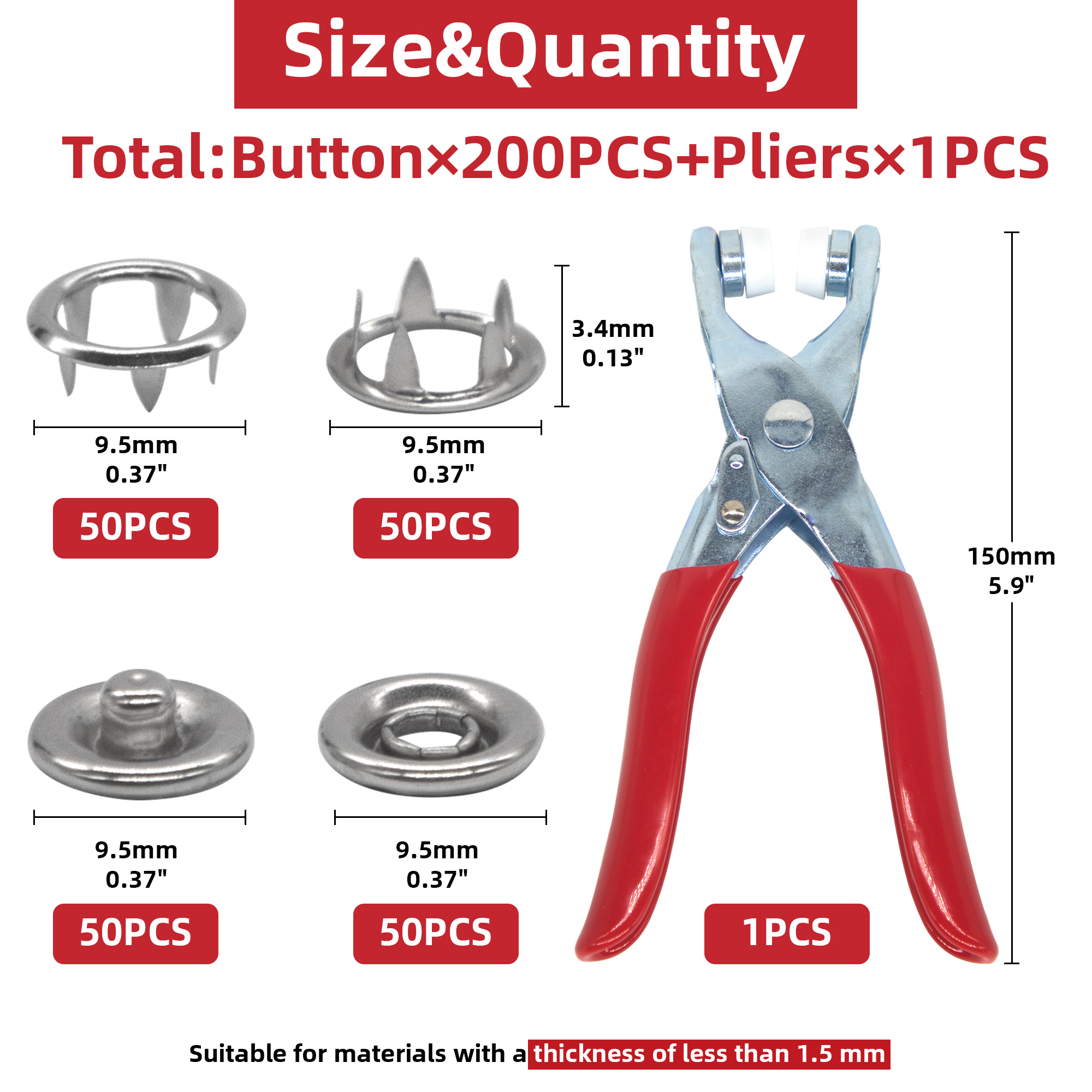 50 Sets Snap Fasteners Kit Too - مراجعة Snap Fastener Set وسعره