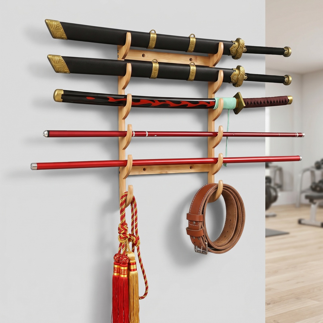 1-8Layer Wood Sword Stand Kata - مراجعة Cosplay Prop Display وسعره