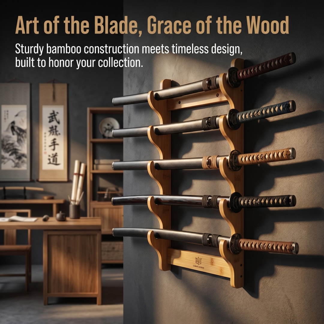 1-8Layer Wood Sword Stand Kata - مراجعة Cosplay Prop Display وسعره