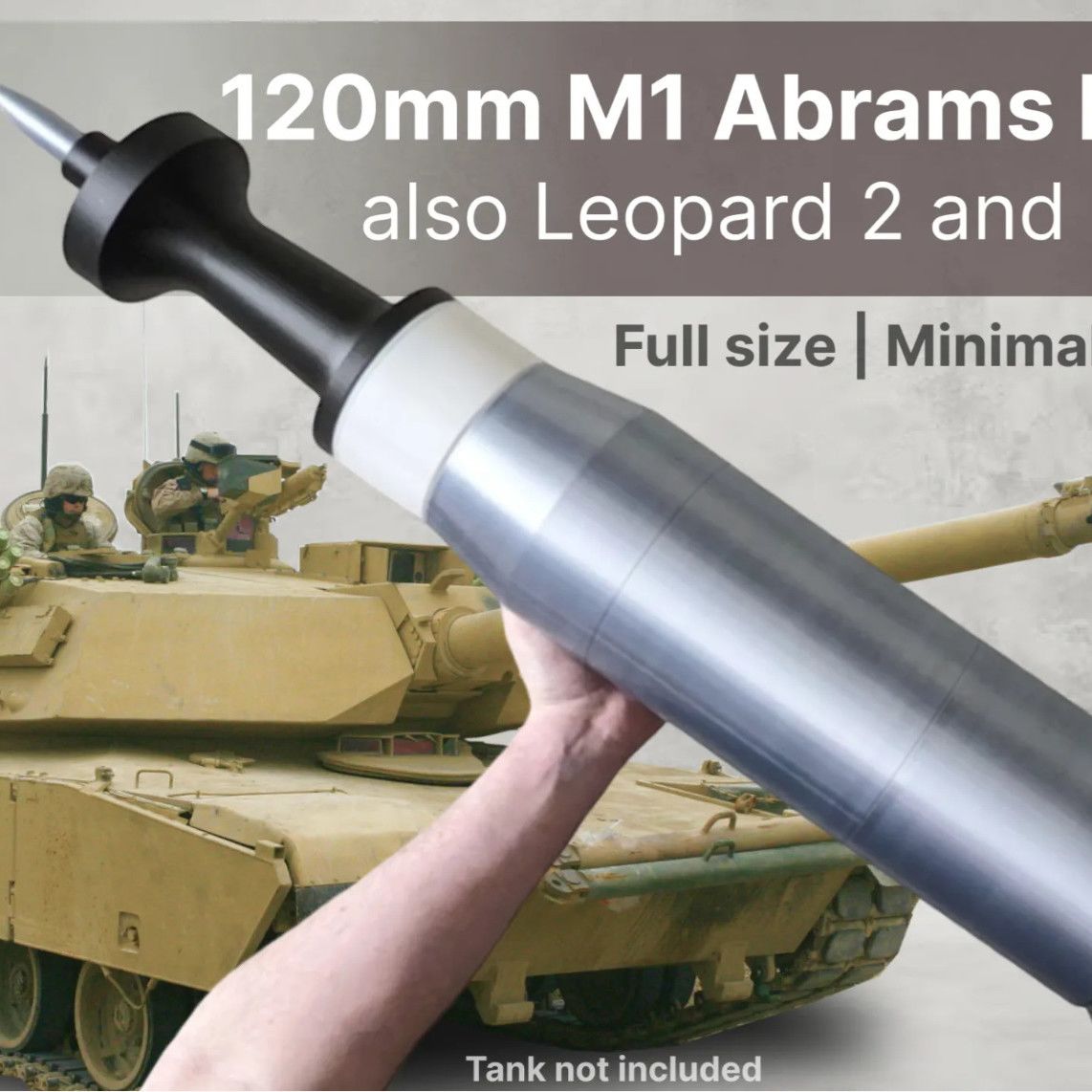 3D Printed 120mm APFSDS Assemb - مراجعة Cosplay Prop Display وسعره