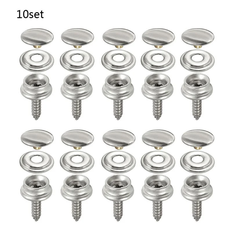 10 Sets Stainless Steel Tappin - مراجعة Snap Fastener Set وسعره