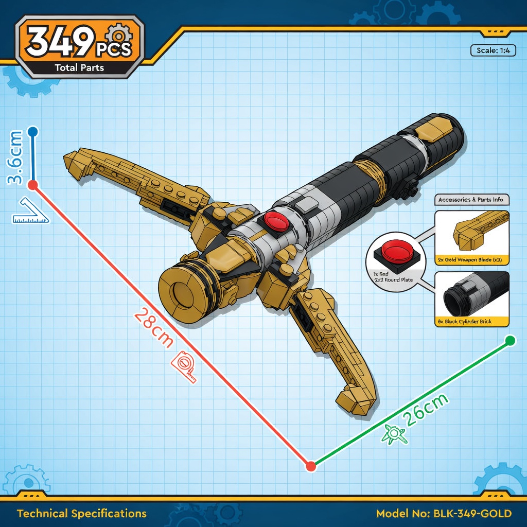 Sci-Fi Energy Sword Hilt MOC B - مراجعة Cosplay Prop Building وسعره