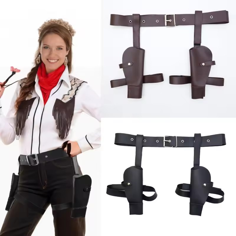 Adult Vintage PU Leather Waist - مراجعة Cosplay Prop Pistol وسعره