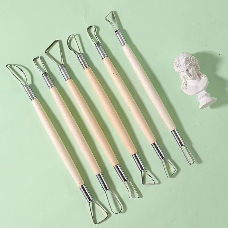 6PCS wooden handle wax pottery - مراجعة Craft Knife Set وسعره